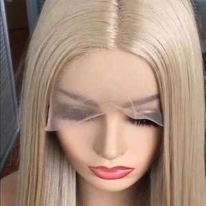 Long straight synthetic blond wig